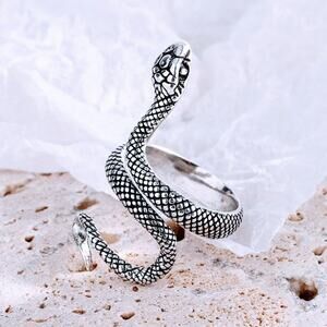 Snake Serpent Silver Ring Vampire Witch Halloween Scary Spooky Birthday Gift NEW